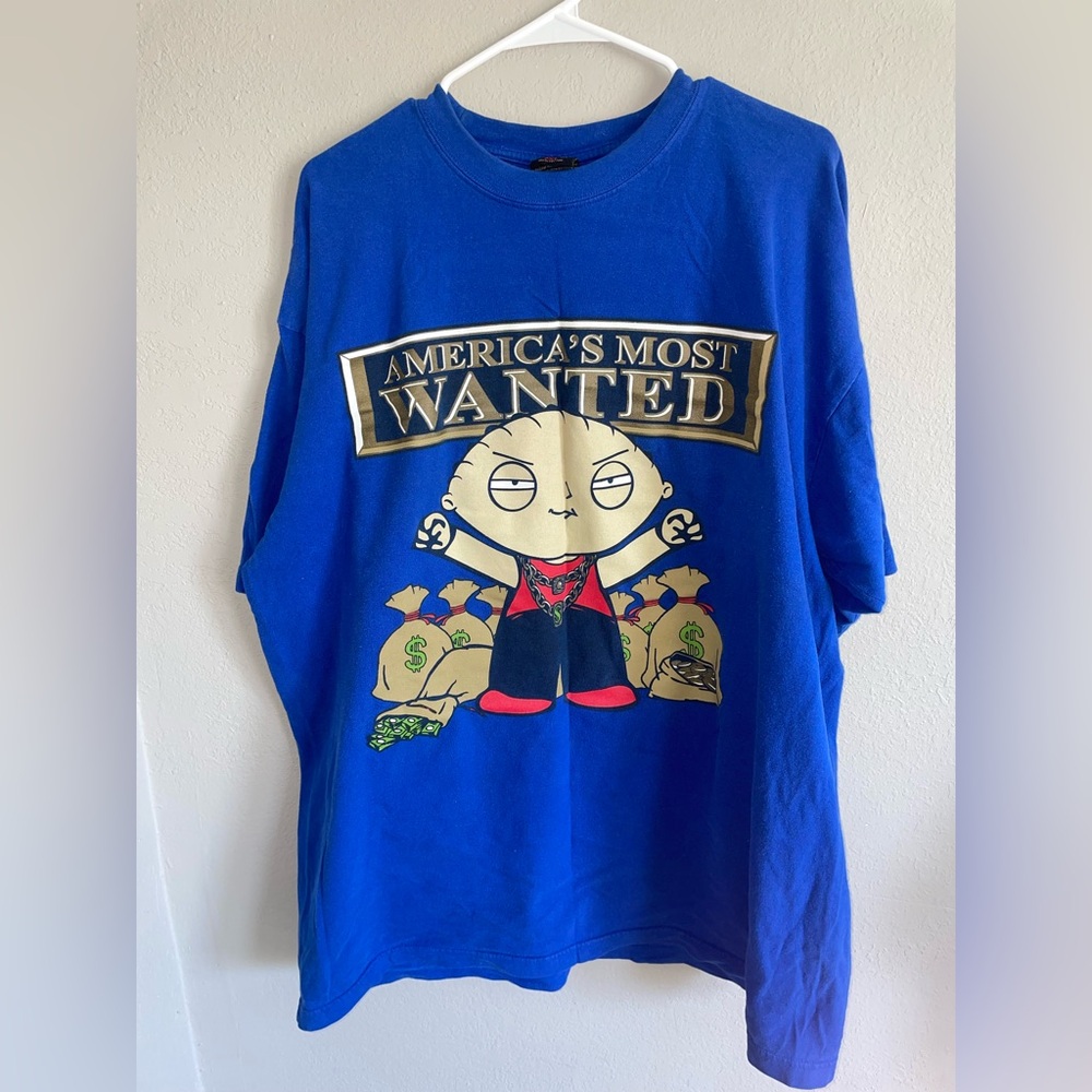 Blue Graphic T-Shirt 2XL Stewie Family Guy